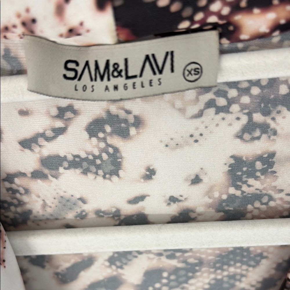 Sam & Lavi Animal Print Blouse - Black, White, Pink - Picture 2 of 2